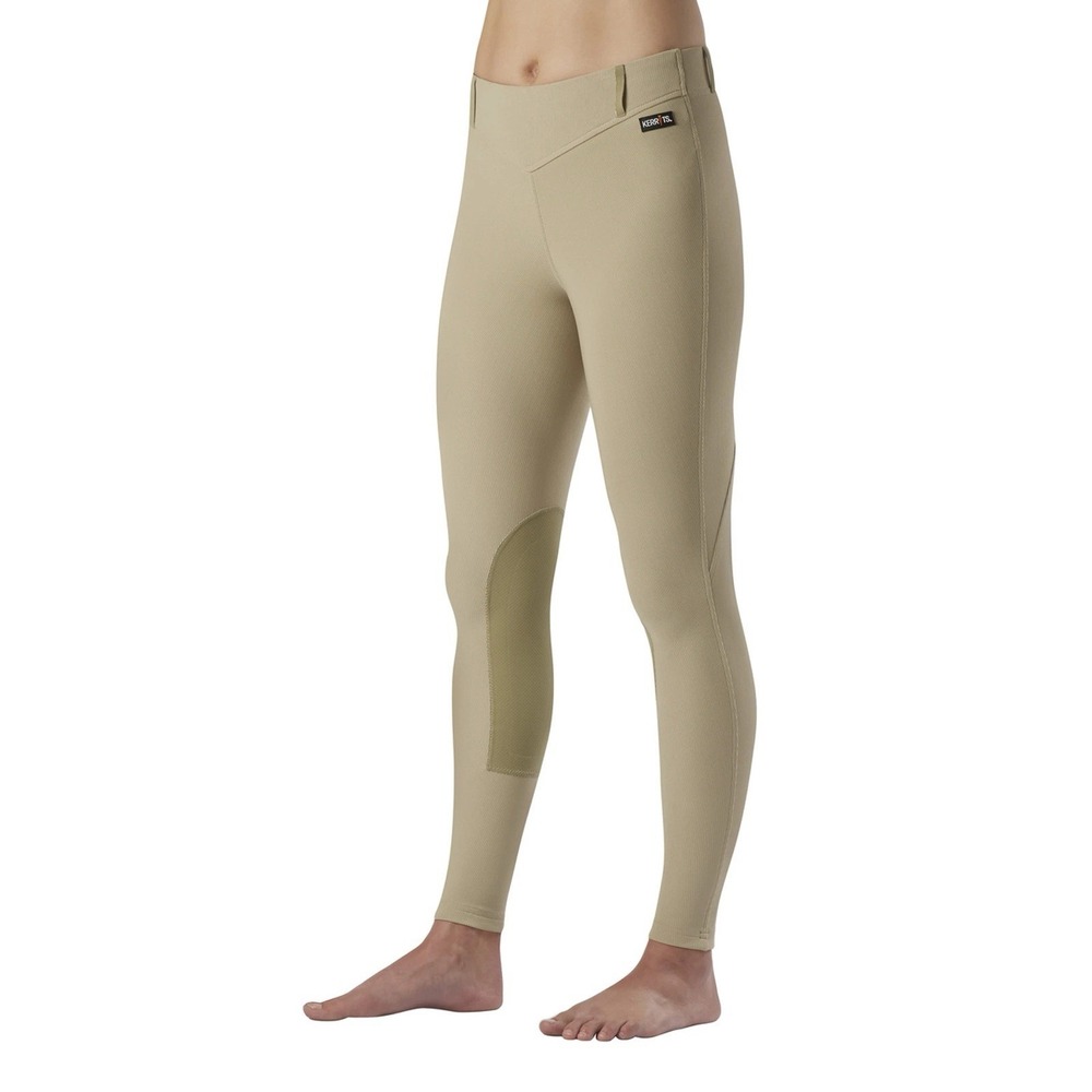 Kerrits Microcord Knee Patch Riding Breeches Womens Size Small Beige Equestrian